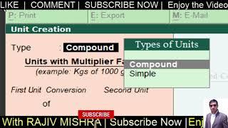 Units Compound units in Tally ERP9 | Tally Chapter 28