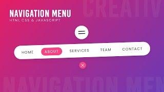 Animated Navigation Bar using Html CSS and Javascript