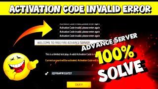 Activation Code Invalid Please Inter Again Problem Solved for Ff Advance Server