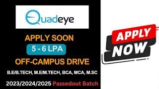 Quadeye Hiring for 2025 2024 2023 passing out batch| #offcampusjobs #itjobs #freshersjobs #offcampus