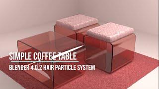 Cute pink coffee table set blender 3d model