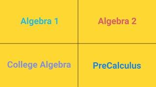 What's the Difference Between Algebra 1, Algebra 2, College Algebra, and Pre-Calculus