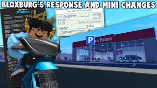 BLOXBURG'S RESPONSE TO THE NEW UPDATE... AND MINI UPDATE CHANGES