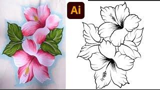 Floral Line Art Drawing in Adobe Illustrator | Embracing the Timeless Beauty of Flowers