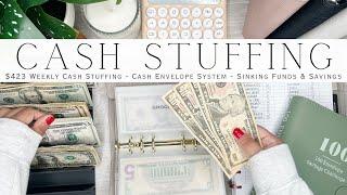 Cash Stuffing $423 | Weekly Cash Stuffing | Cash Envelope System | Sinking Funds & Savings Challenge