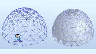Robot Structural Analysis Professional 2022 Designing & Analysis  Of  Parametric steel dome