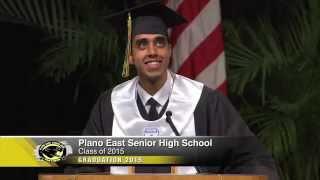 Plano East Senior High Co-Salutatorian Arav Arora delivers address