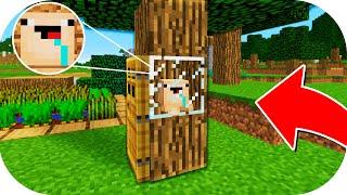 BEBE NOOB CONSTRUYE UNA BASE SECRETA DENTRO DE UN ARBOL  BASE SECRETA NOOB MINECRAFT TROLL