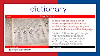 D I C T I O N A R Y - WORD OF THE DAY - English - Meaning - Spelling - Synonyms & Antonyms SATS  KS2