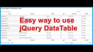 jQuery datatable - Convert simple HTML table to advanced 