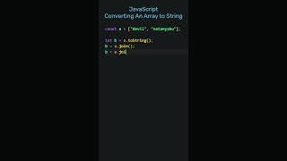 JavaScript: Converting An Array To String
