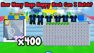 How Many Huge Happy Rock Can I Hatch Using 10 Accounts? - Pet Simulator X Roblox