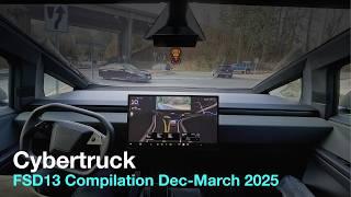 Cybertruck FSD 13 Compilation | Dec - March 2025 Highlights