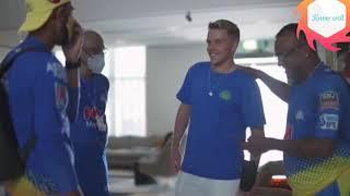 Team CSK give warm farewell to Sam Curran. #csk #samcurran #msd #msdhoni #ipl #ipl2021