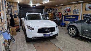 Infiniti QX 70. Замена биксенона на холодные бидиодные линзы Aozoom A4+ 2022, ДХО в поворот