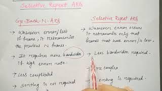 Go back N ARQ & Selective Repeat ARQ | Differences | Networking | Part-43 | Niharika Panda