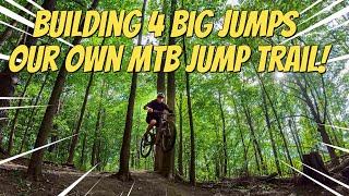 Bike Jump Trail Build - Spills and Thrills - 4 Big MTB jumps - How To Build Mountain Bike Jumps