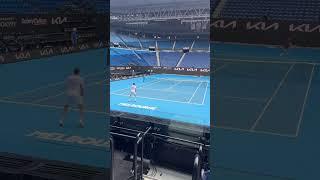 Jannik Sinner and Stan Wawrinka Wawrinka training in Melbourne - Australian Open 2025 