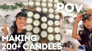 small business vlog | candle maker point of view, make over 200 candles with me  (part 1)