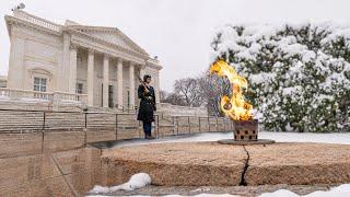 First Snowfall of 2024 at Arlington National Cemetery