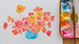 Watercolor Tutorial Painting EASY Watercolor poppies a step by step tutorial