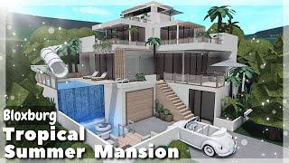 BLOXBURG: Tropical Summer Mansion Speedbuild | Roblox House Build