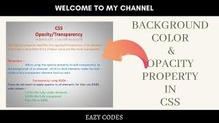 Background property in CSS3 - Background-color, CSS Background-Opacity(Transparent) into Background.