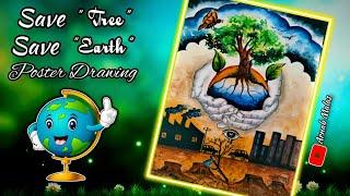 World Environment Day DrawingSave Tree Poster Drawing with watercolour||দাও ফিরে সে অরণ্য লও এ নগর