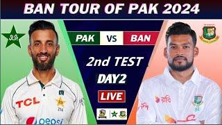 PAKISTAN vs BANGLADESH 1st TEST MATCH DAY 2 LIVE SCORES | PAK vs BAN LIVE COMMENTARY | PAK BAT