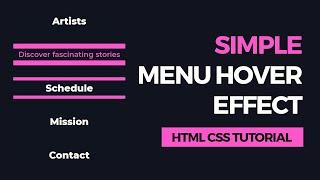 Simple Menu Hover Effect 6 - HTML CSS