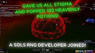 A Sols RNG Developer JOINED, POPPED 100 HEAVENLY POTIONS AND GAVE EVERYONE STIGMA! - Roblox Sols RNG