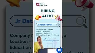  Hiring Alert #hiringnow #jobplacement #datasciencejobs  #datascientist