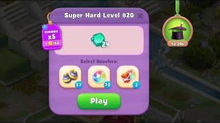 Gardenscapes Level 820 Walkthrough "No Boosters Used"