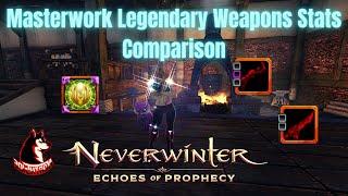 Neverwinter mod 21 Legendary Masterwork Weapons Comparison Shining Barkshield Enchantment Showcase
