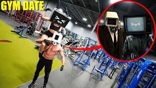 I CAUGHT MEGA MUSCLE CAMERA MAN AND TV WOMAN WORKOUT IN REAL LIFE! (SKIBIDI MOVIE)