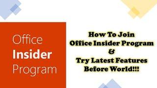 How to Join Microsoft Office Insider Program