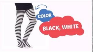 Leg Avenue Child's Striped Tights - Black/White (Large 7-10) - ClownAntics.com