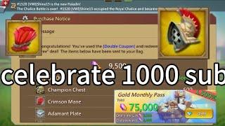 Upgrade Champion helmet, celebrate 1000 sub - Lords Mobile #lordsmobile