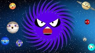 Learn Funny Planets Blend with Black HoleMonster Planets VS Black Hole GamePlanets for Kids