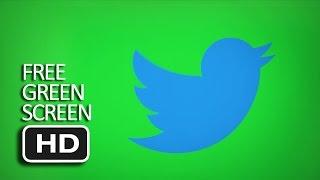 Free Green Screen - Animated Twitter Logo Flying Bird