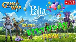 Belated BIRTHDAY Variety Stream! Gems of War / Palia Cake-Making and Using 140 Prize Wheel Coins