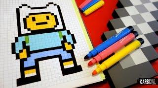 Handmade Pixel Art - How To Draw Finn the Human #pixelart