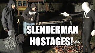 SLENDERMAN MINION UNMASKED! Backyard Wrestling Match Hostage Situation!