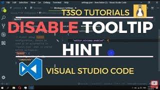 How to Disable tooltip hint in Visual Studio Code