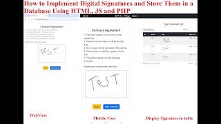 How to Implement Digital Signatures and Store Them in a Database Using HTML, JS and PHP