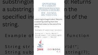 String Functions in Java : Substring Function