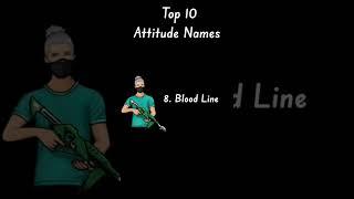 Top 10 Attitude Names For Free Fire