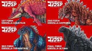 All Godzilla Singular Point Evolution Godzilla Ultima Aquatilis Amphibia Godzilla Terrestris ゴジラ S.P