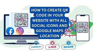 How to create a QR code in your website with all social icons and Google Maps location