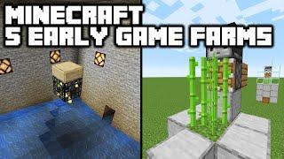 5 Must Have Early Game Farms - Minecraft 1.15+